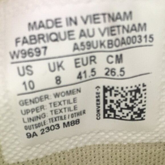 Converse Chuck Taylor All Star Low Womens Size 10 Blue Canvas W9697 - Picture 8 of 9